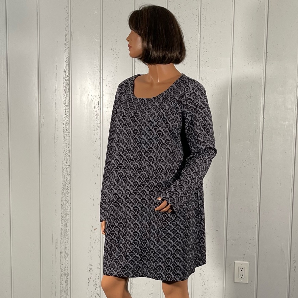 Joules Clothing  Women's  Gray & Black Long Sleeve Tunic Dress Sz 16